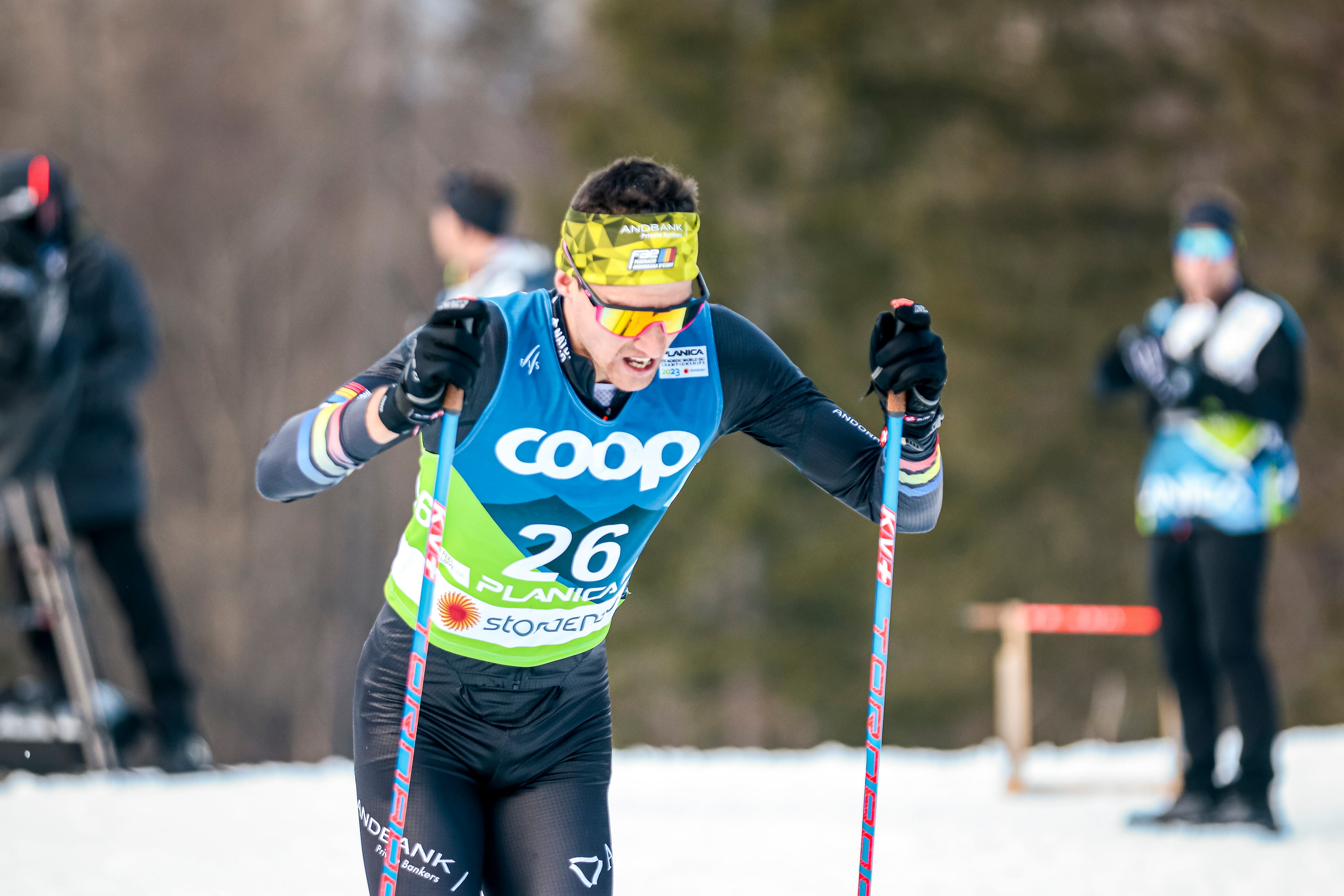 Irineu Esteve durant una cursa als mundials de Planica