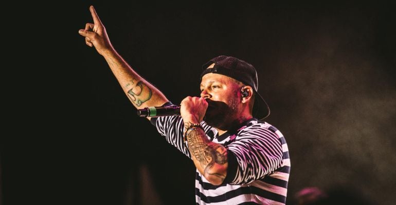 El cantante Residente durante un concierto.