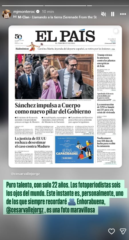 María Jesús Montero en Instagram.