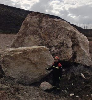 Algunas de las rocas caídas son de gran tamaño