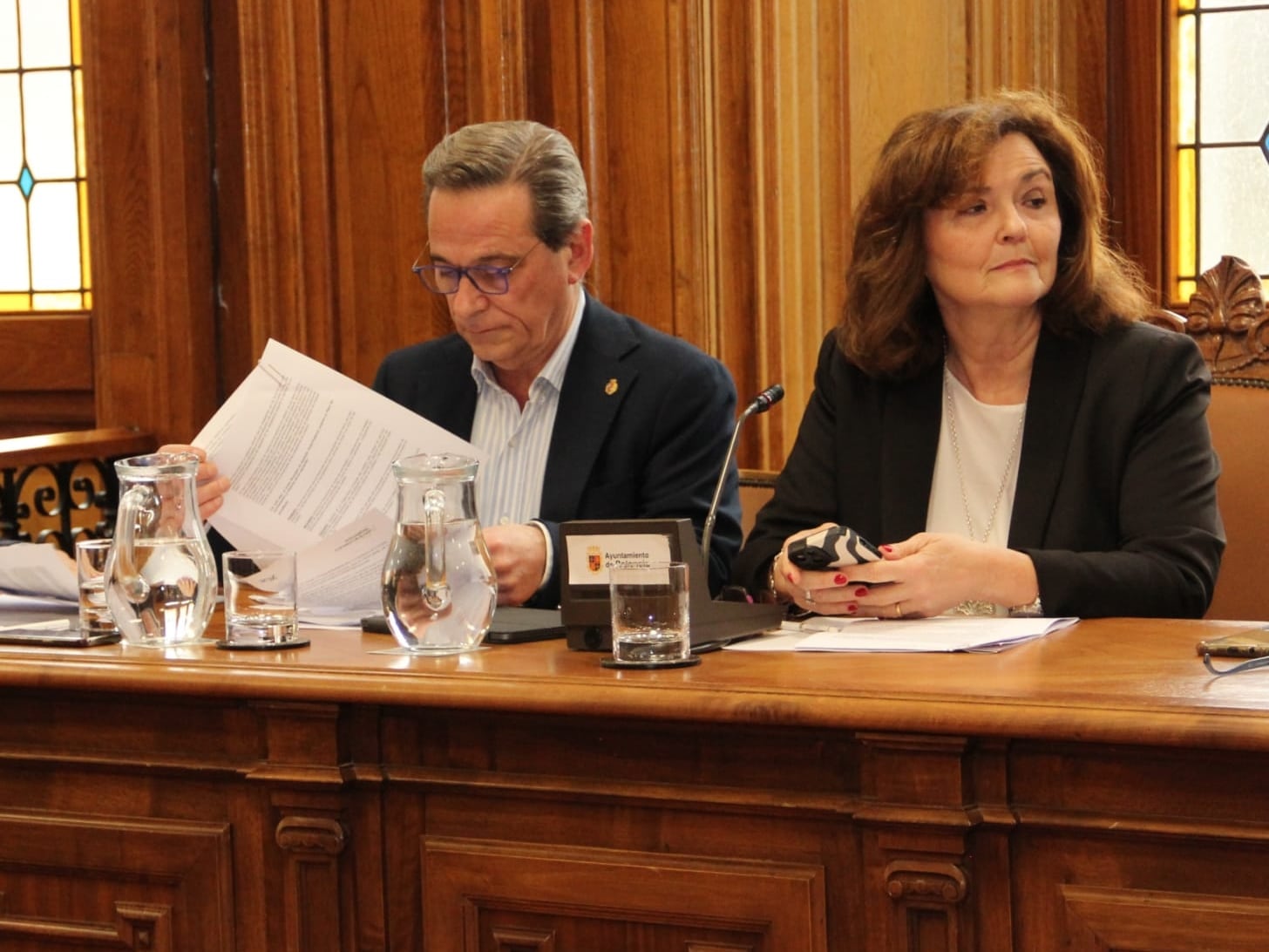 Emilio Polo y Sonia Lalanda, integrantes del grupo municipal de Vox en el Ayuntamiento de Palencia