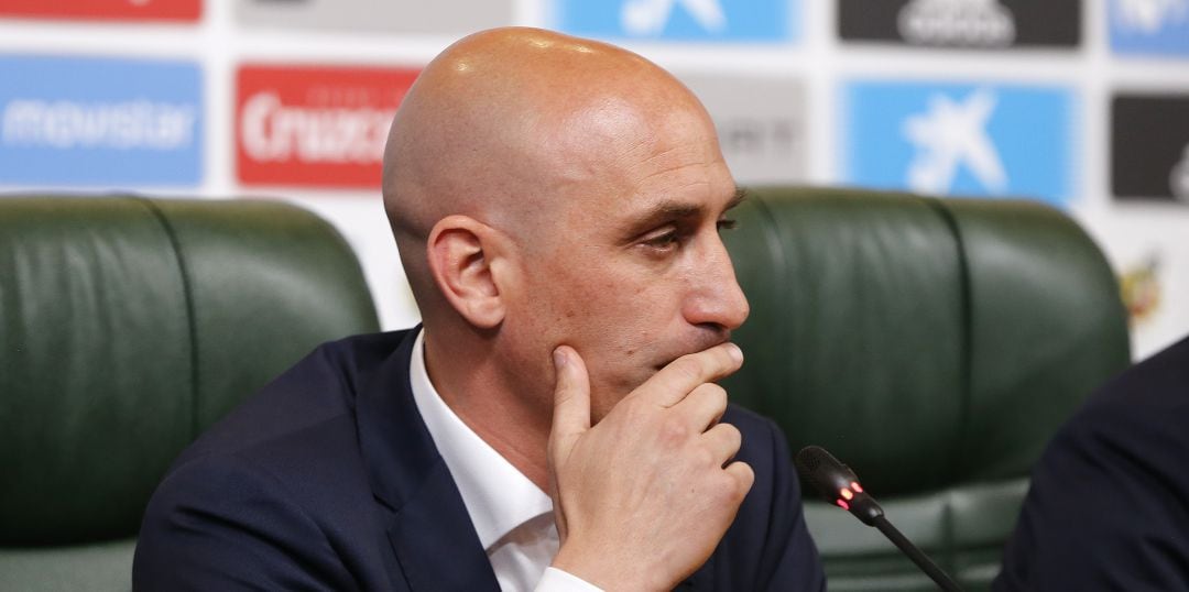 Luis Rubiales, durante una rueda de prensa en el pasado Mundial de Rusia