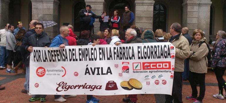 Trabajadores de Elgorriaga manifestándose el 21 de marzo de 2015