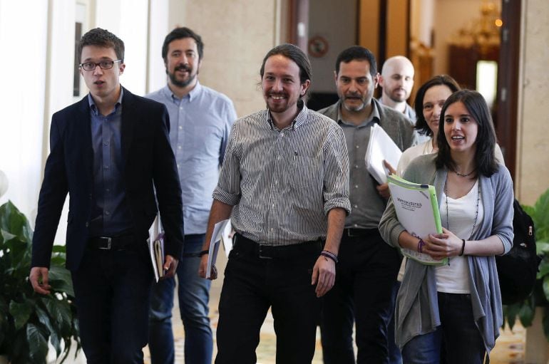 Pablo Iglesias, Íñigo Errejón, Irene Montero y Carolina Bescansa en una imagen de archivo