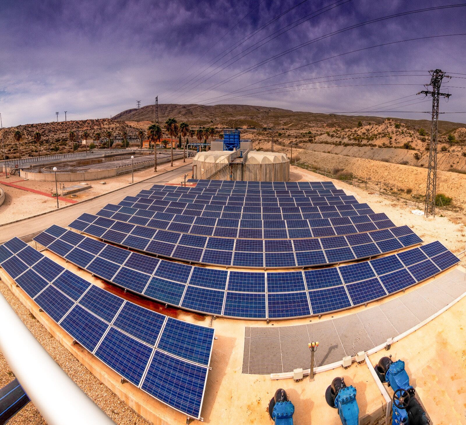 Placas fotovoltaicas instaladas en la EDAR de Cieza