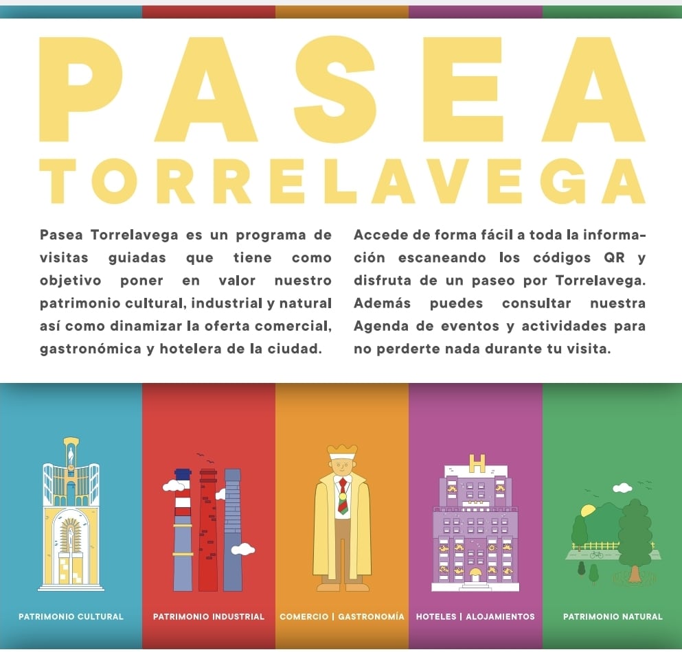 Cartel explicativo sobre la iniciativa &#039;Pasea Torrelavega&#039;.