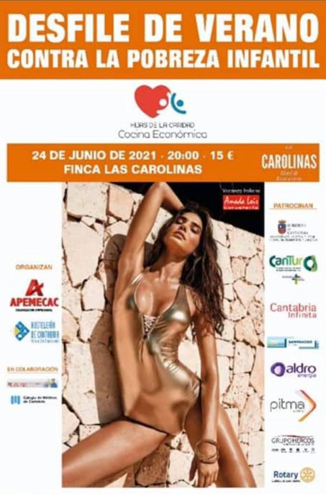 Cartel sexista empleado para anunciar el Desfile de Verano contra la pobreza infantil.