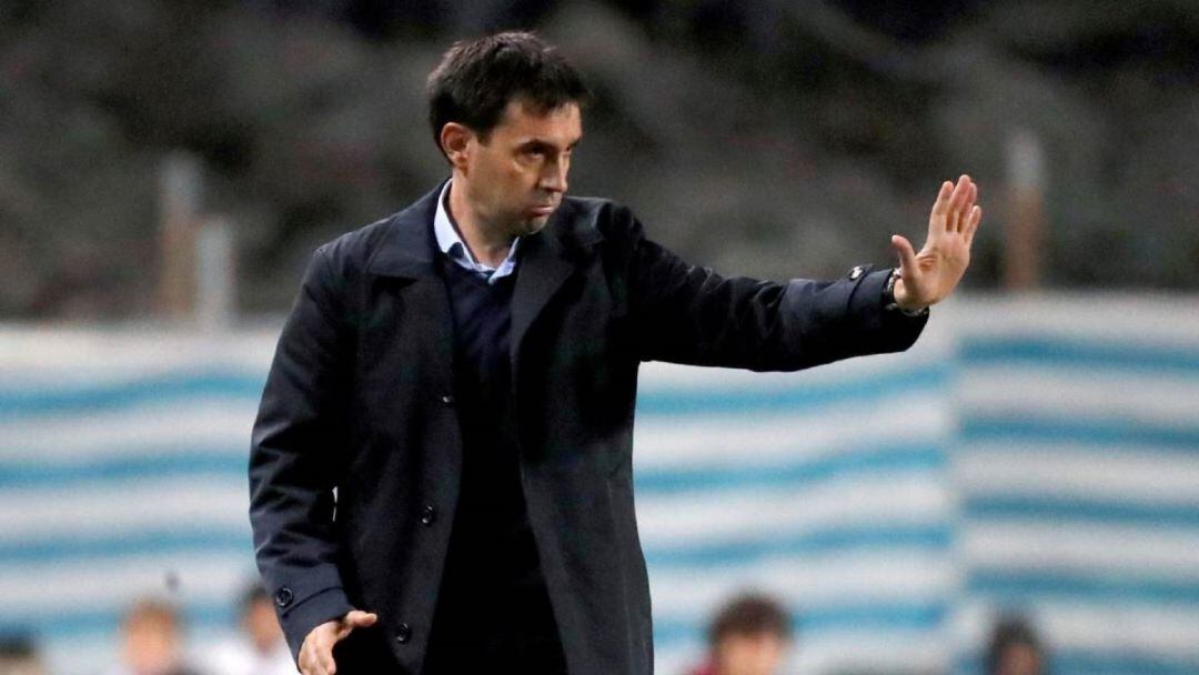 Asier Garitano impartiendo instrucciones.