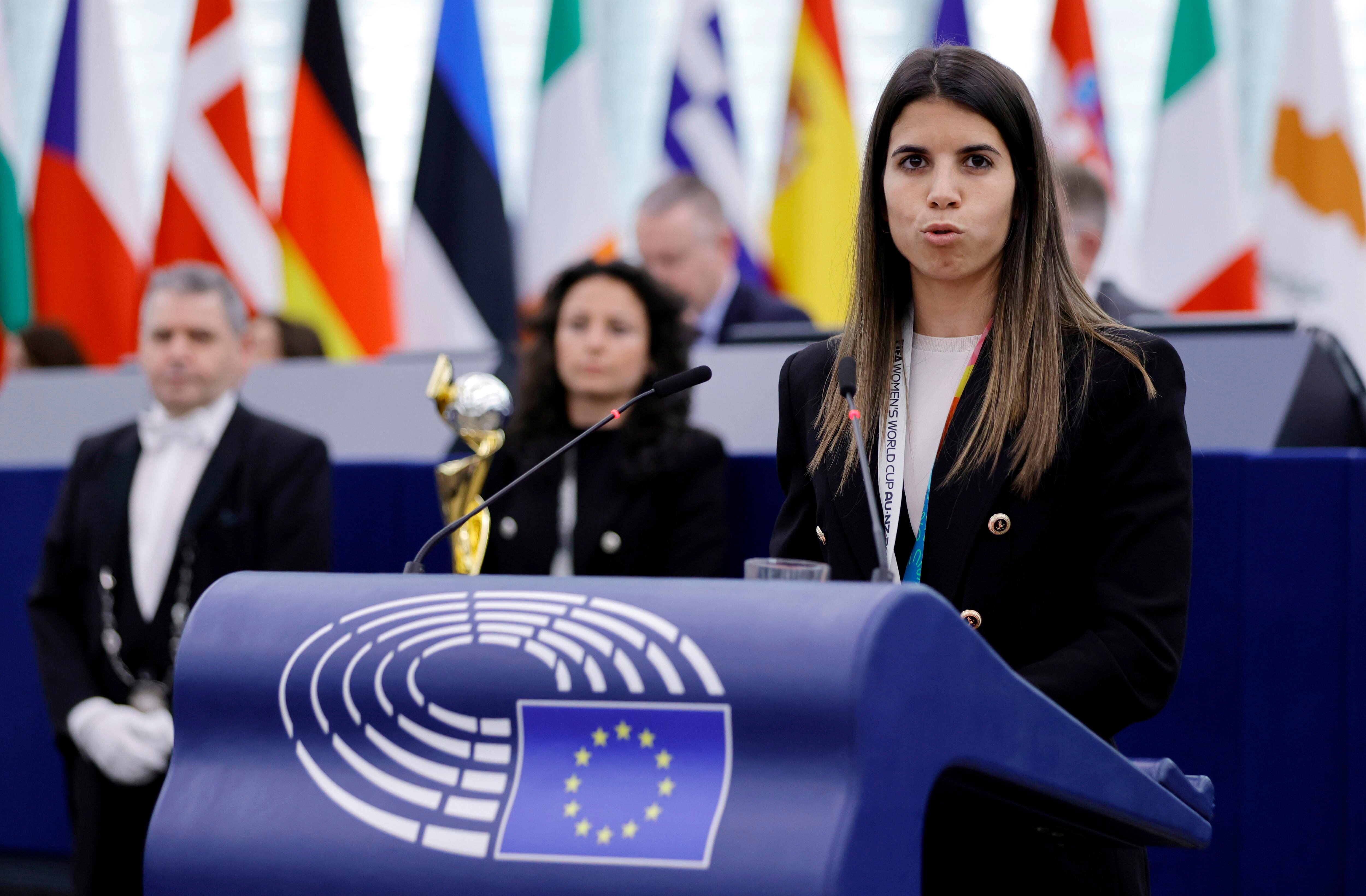 Alba Redondo, en el Parlamento Europeo