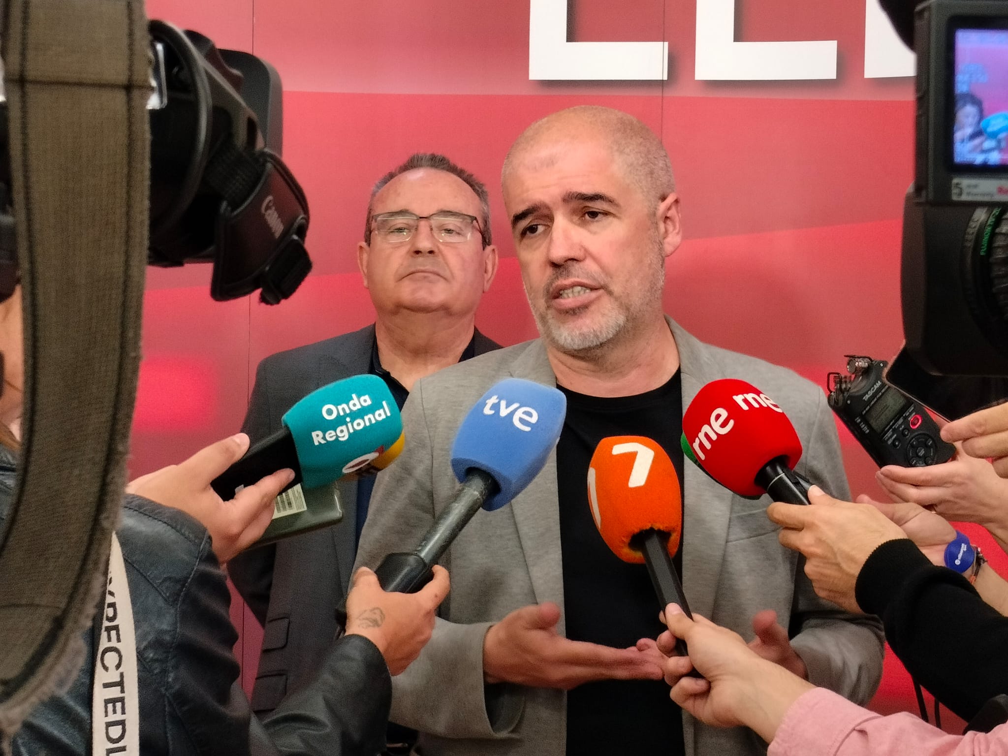 Unai Sordo, secretario general de CCOO, ha participado en una asamblea de delegados del sindicato en Murcia