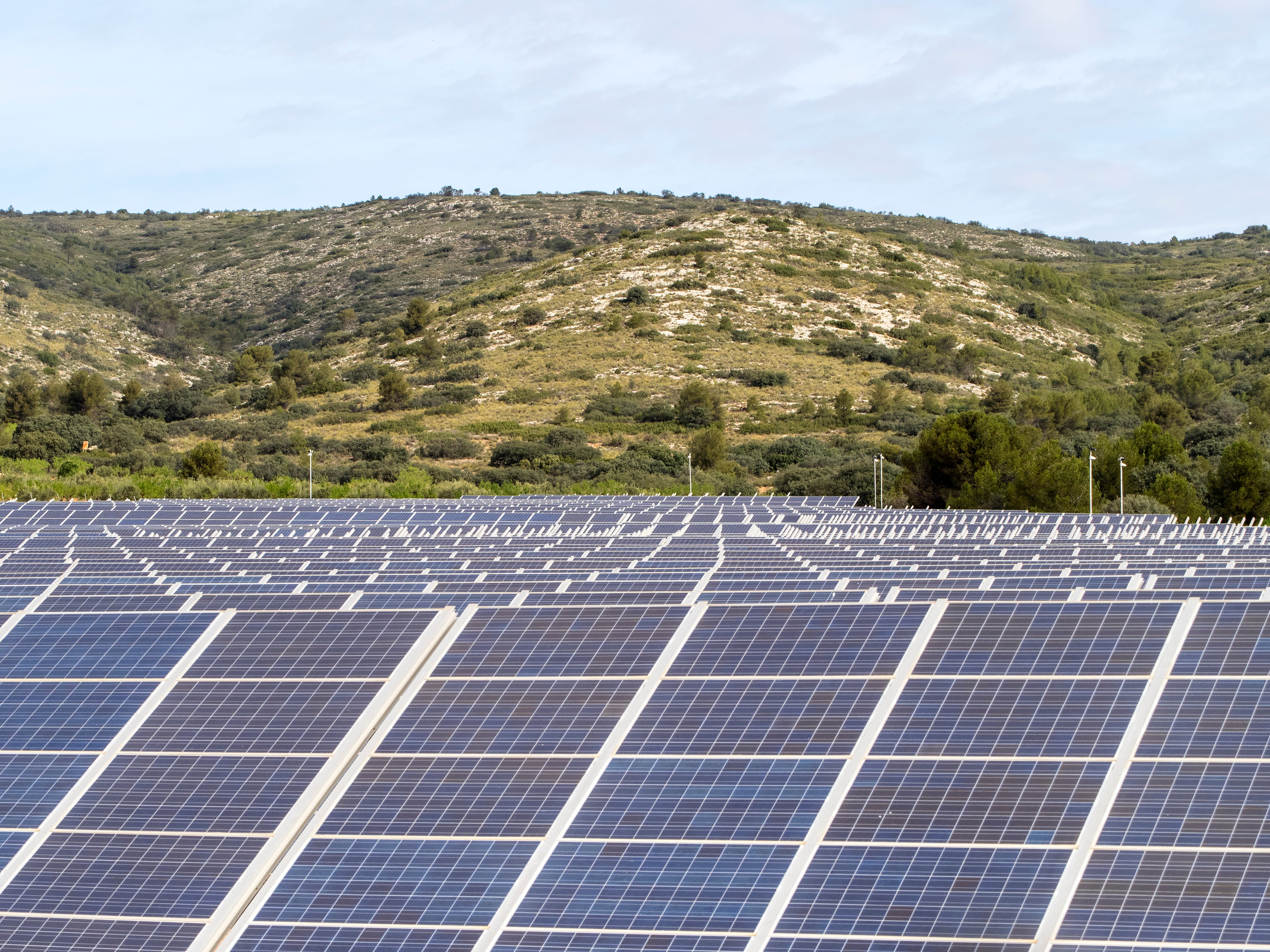 Planta de energía solar en la localidad de Beneixama, en la provincia de Valencia.