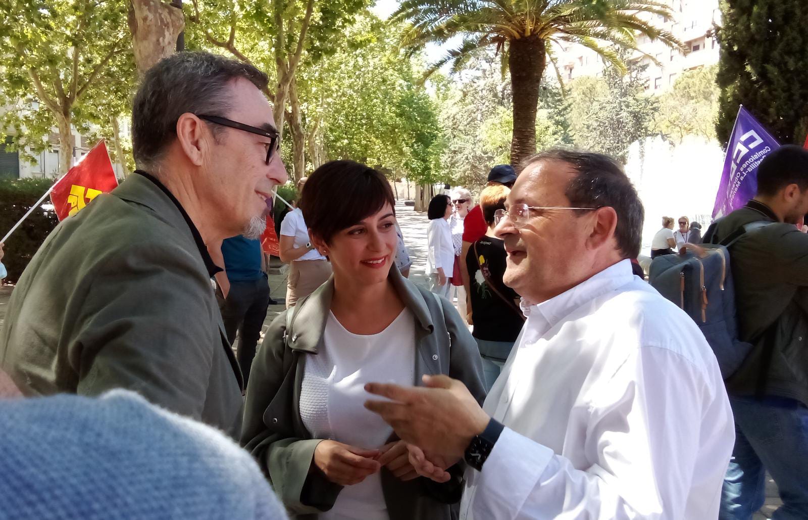 Paco de la Rosa, Isabel Rodríguez y Adolfo Muñiz en Puertollano