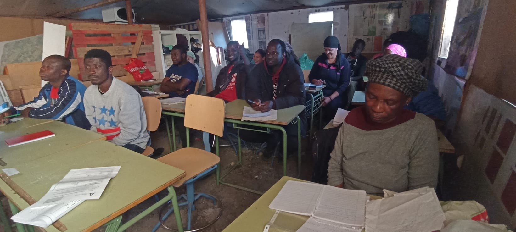 Chabola reconvertida en escuela en un asentamiento de Lucena del Puerto (Huelva)