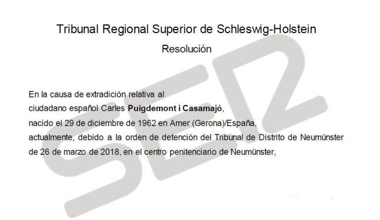 La resolución del Tribunal alemán en su traducción al castellano