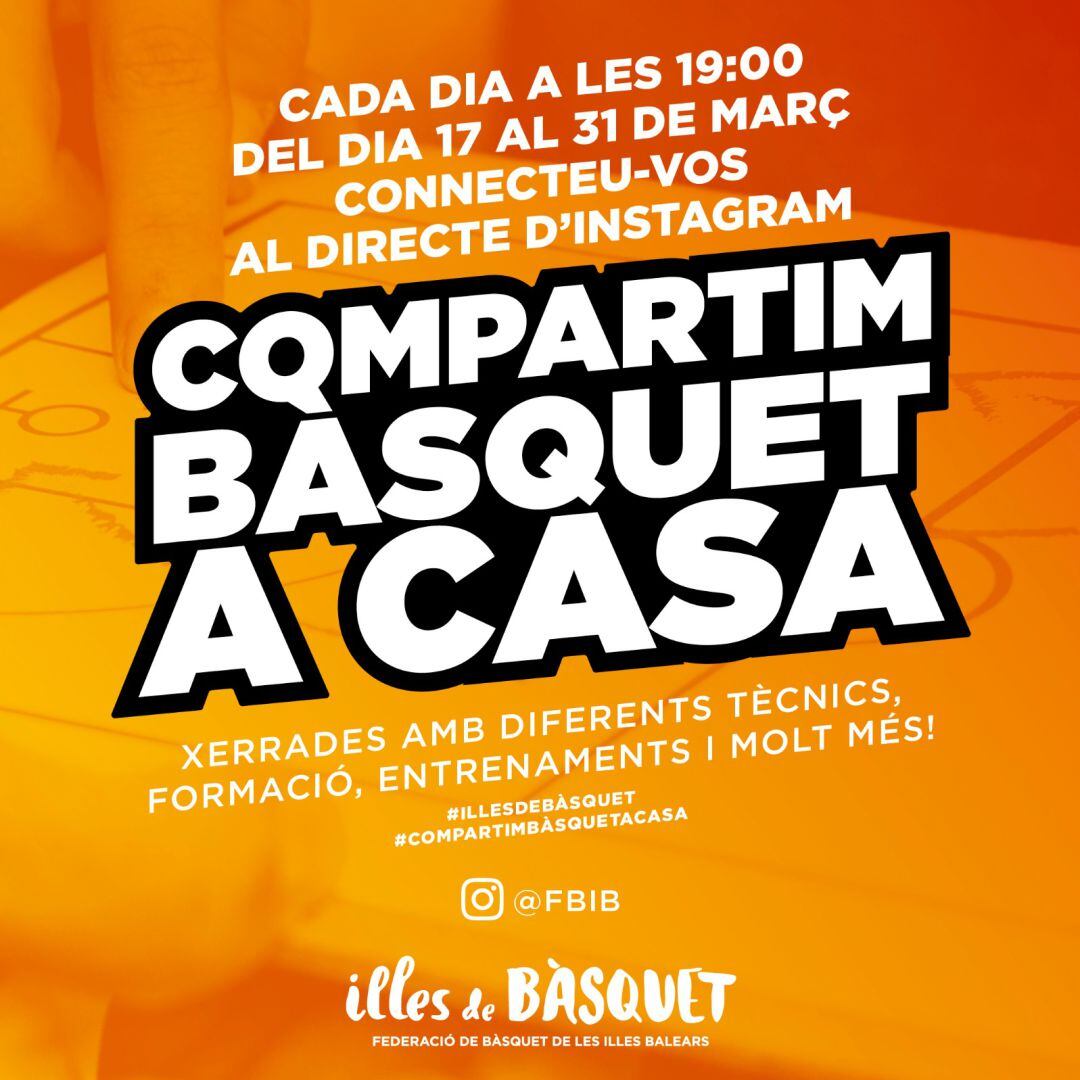 Cartel de las charlas que organiza la Federación Balear de Balonesto en Instagram.