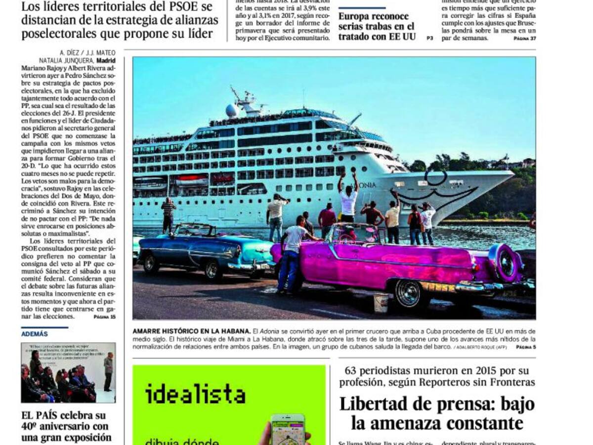 Portadas periódicos 3 de mayo de 2016