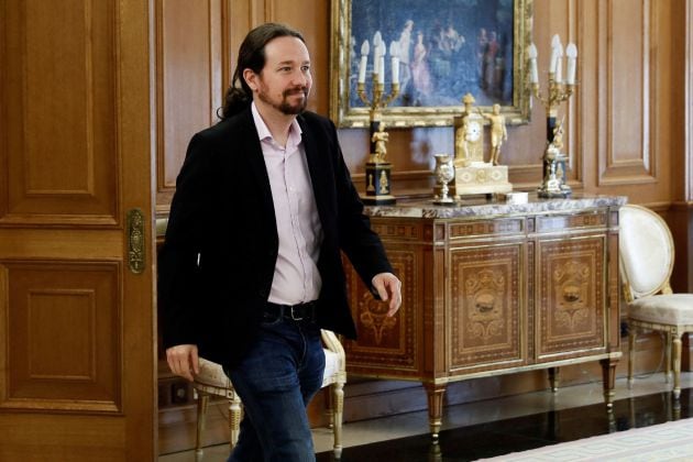 El líder de Unidas Podemos Pablo Iglesias se reúne con Felipe VI