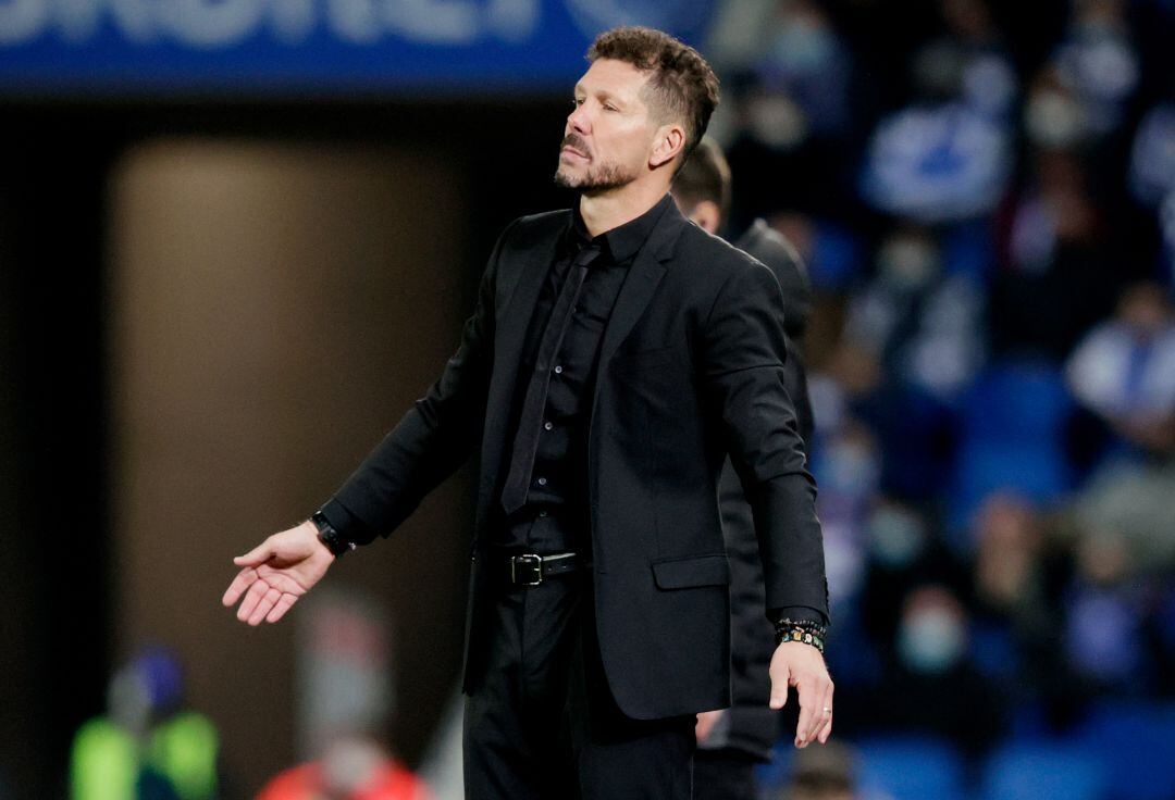 El Cholo Simeone durante el partido ante la Real Sociedad