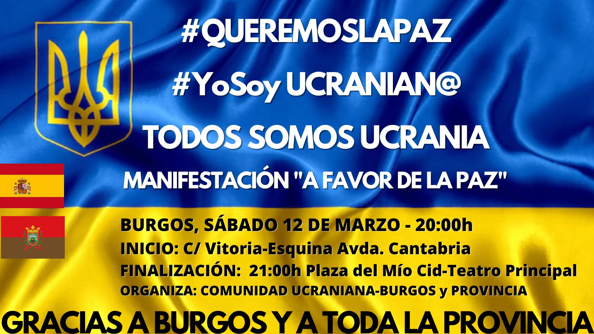 La comunidad ucraniana en Burgos convoca una manifestación por la paz