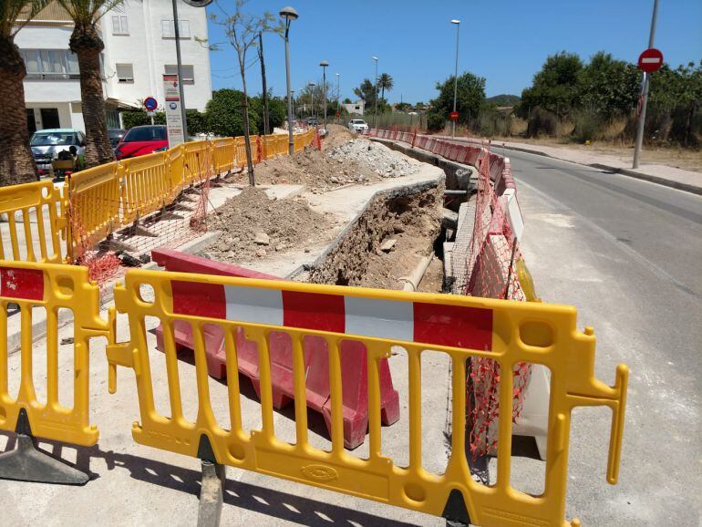 Imagen de las obras en Cala de Bou