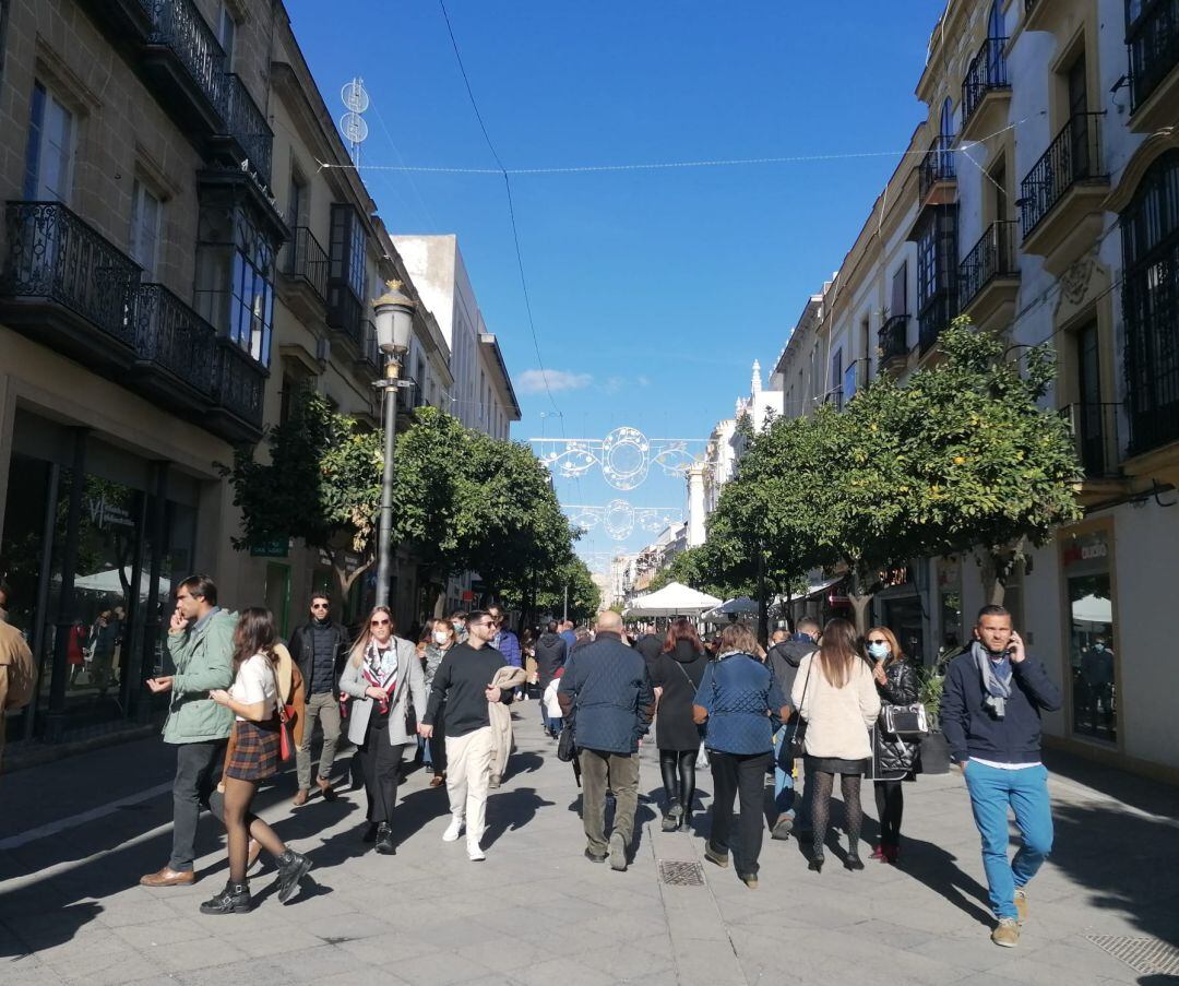 Imagen de la calle Larga en el centro de Jerez