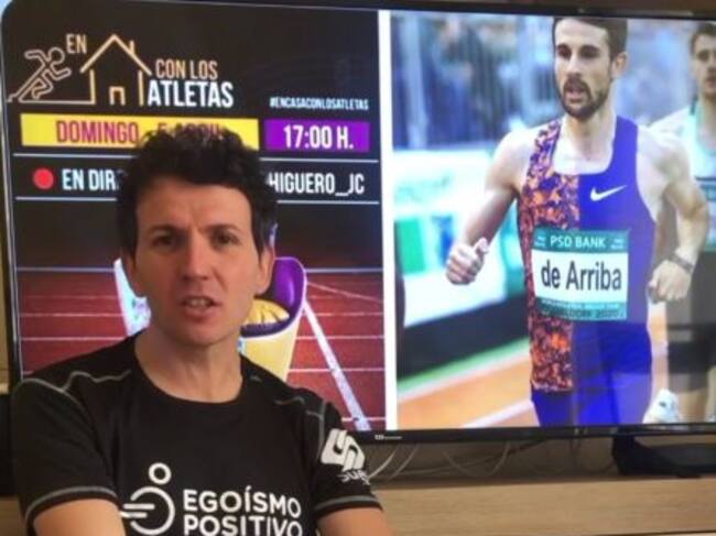 Juan Carlos Higuero realiza entrevista telemáticas con atletas españoles todos los días.