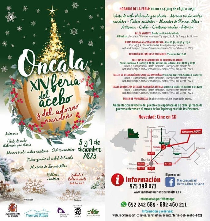 Programa de la XIV Feria del Acebo de Oncala.