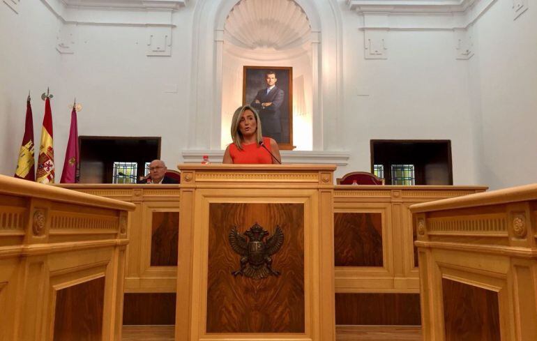 Milagros Tolón durante el debate sobre el estado del municipio