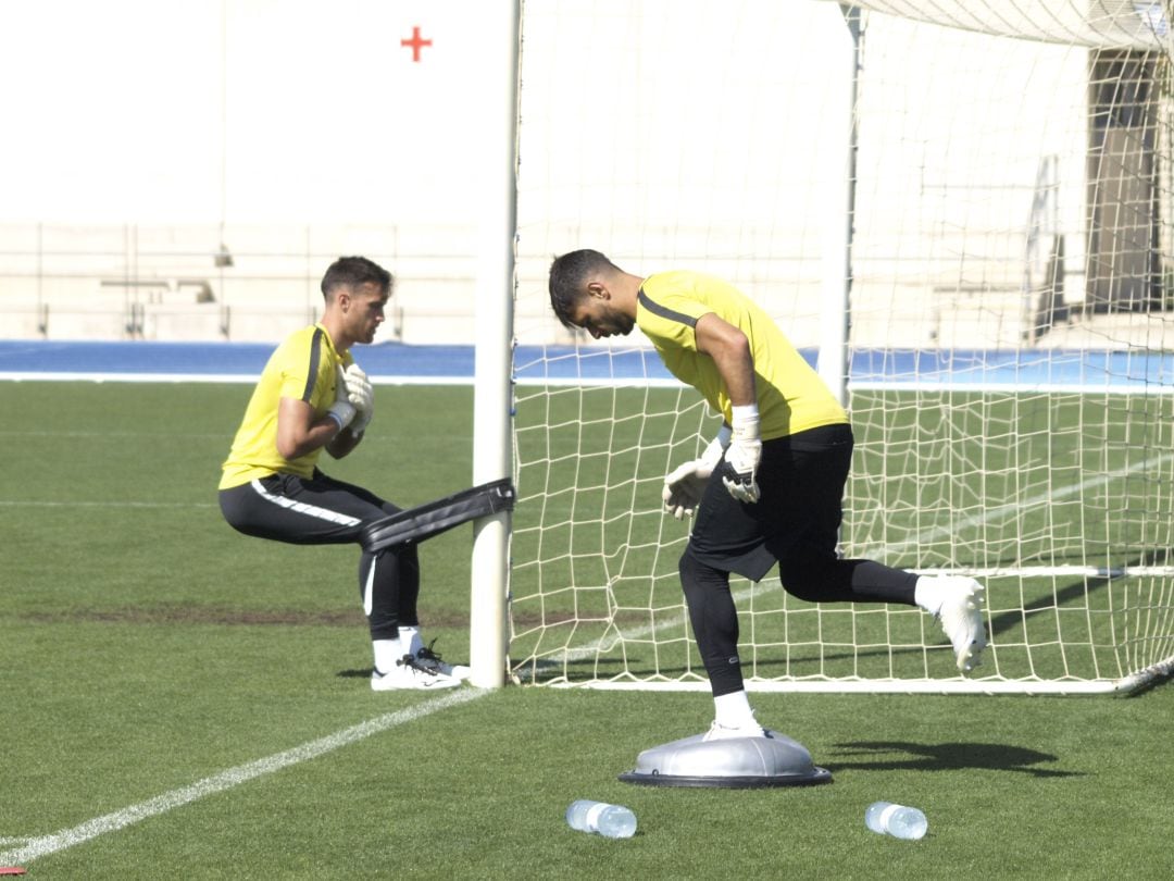 Fernando y René en el entrenamiento de este miércoles.