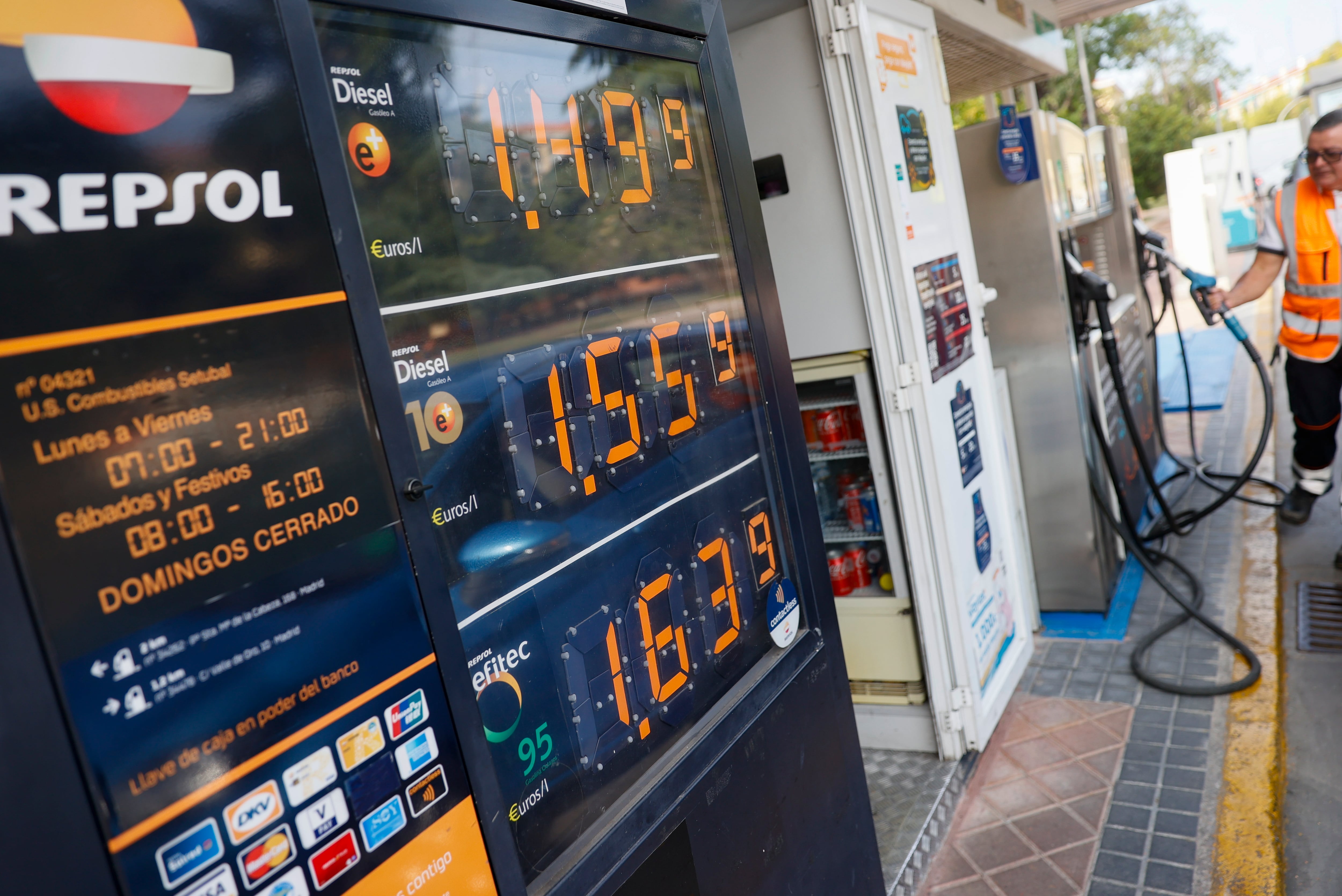 Vista de una gasolinera en Madrid