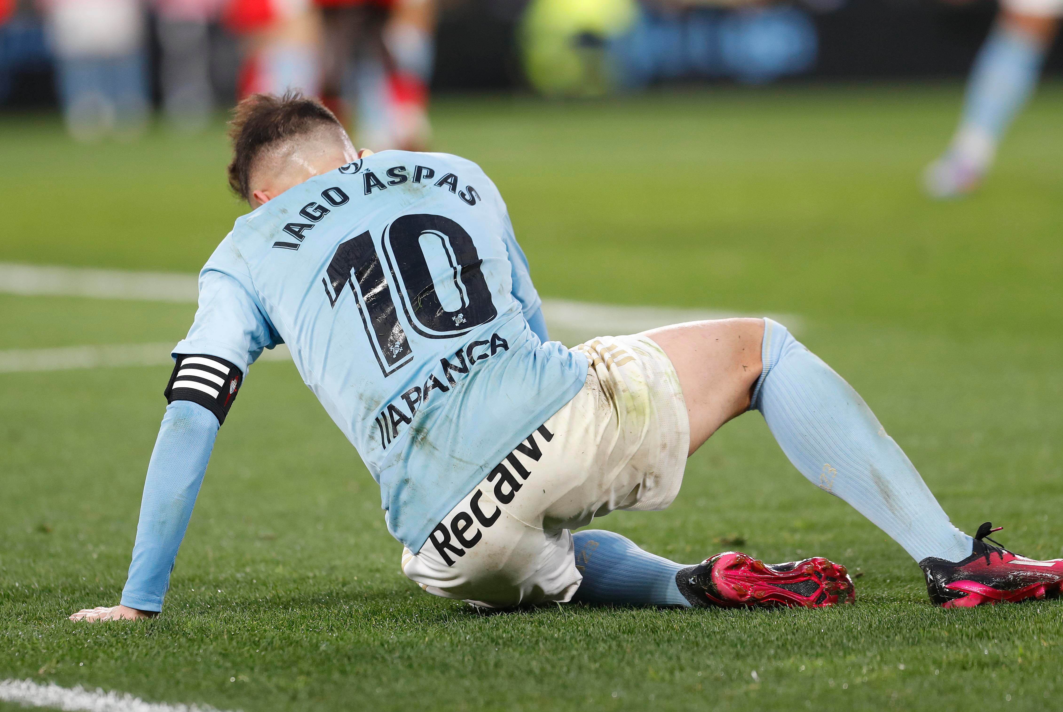 Vigo (Pontevedra), 11/03/2023.- El delantero del Celta, Iago Aspas durante el encuentro correspondiente a la jornada 25 de primera división disputado hoy sábado en el estadio Balaidos de Vigo. EFE / Salvador Sas.
