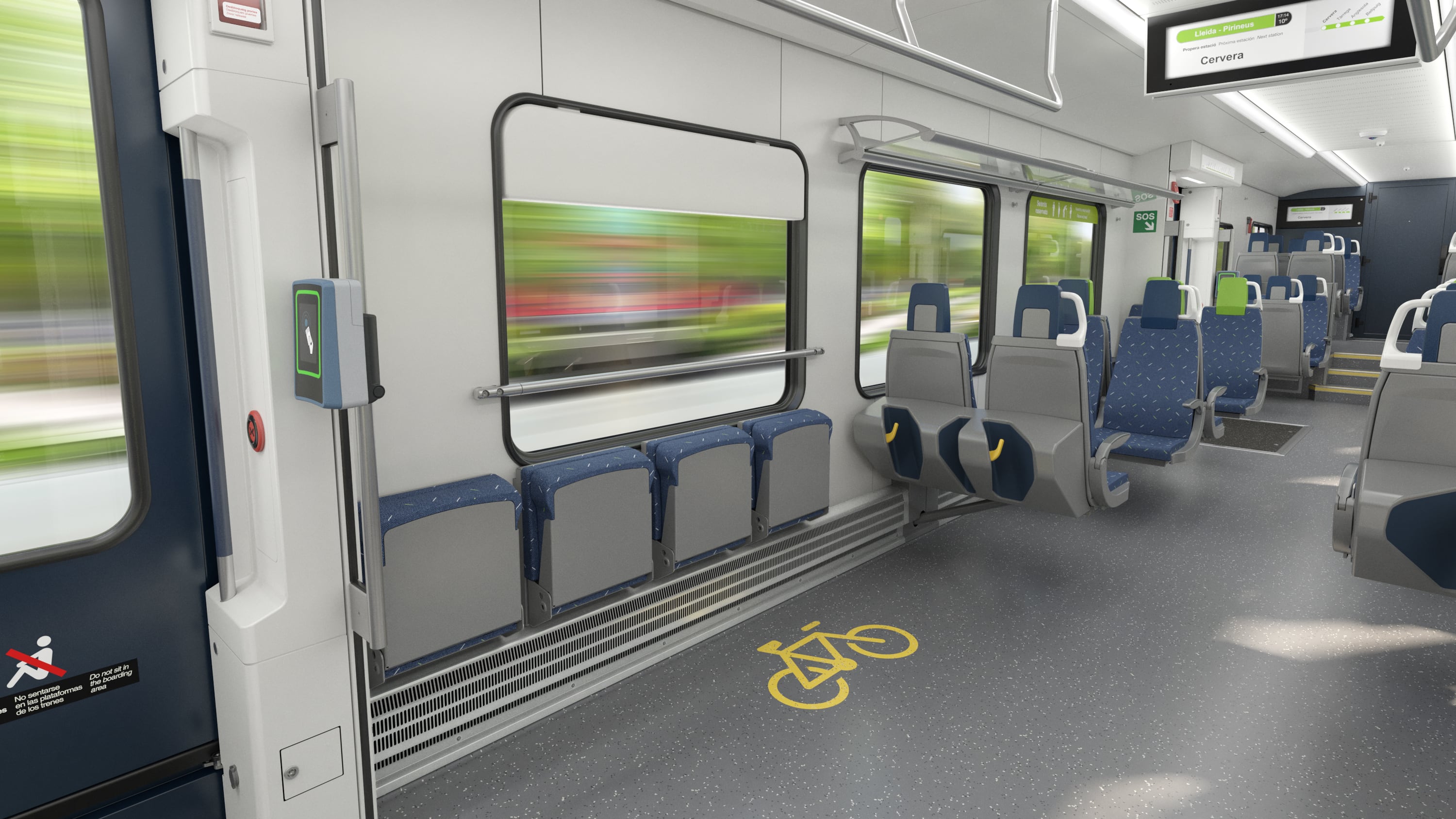 Interior dels nous trens de la línia de Manresa. Foto: FGC.