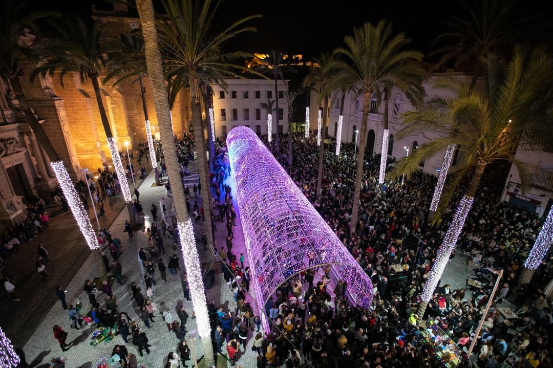 Iluminación navideña en Almería capital.