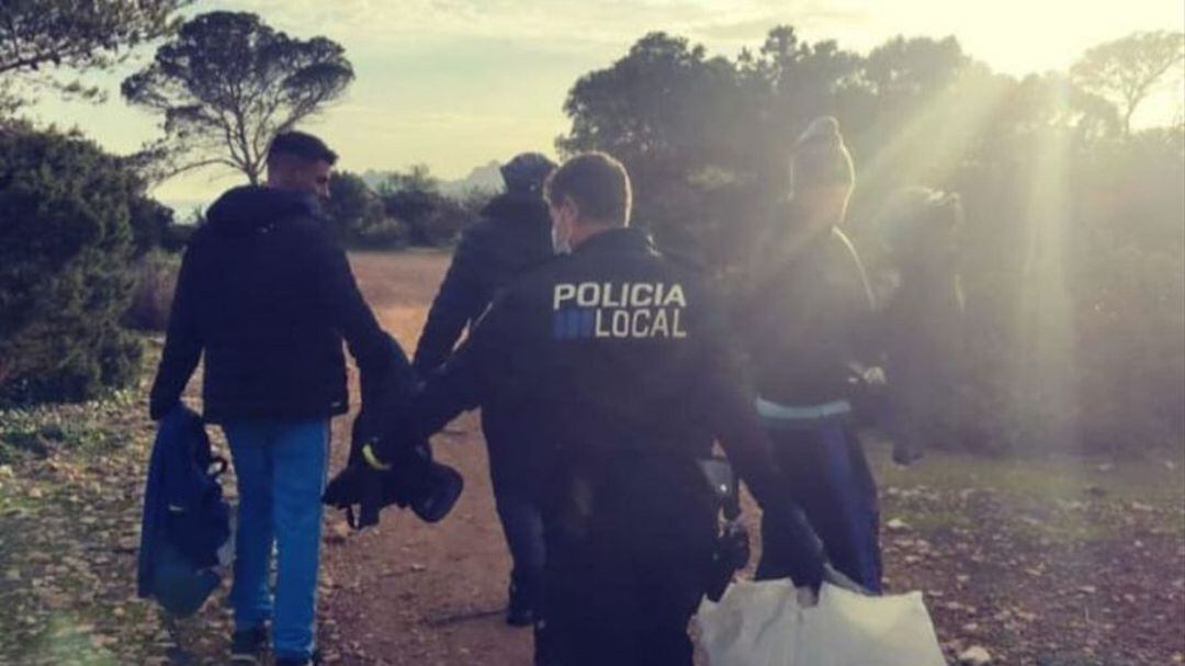 Un momento durante el dispositivo policial