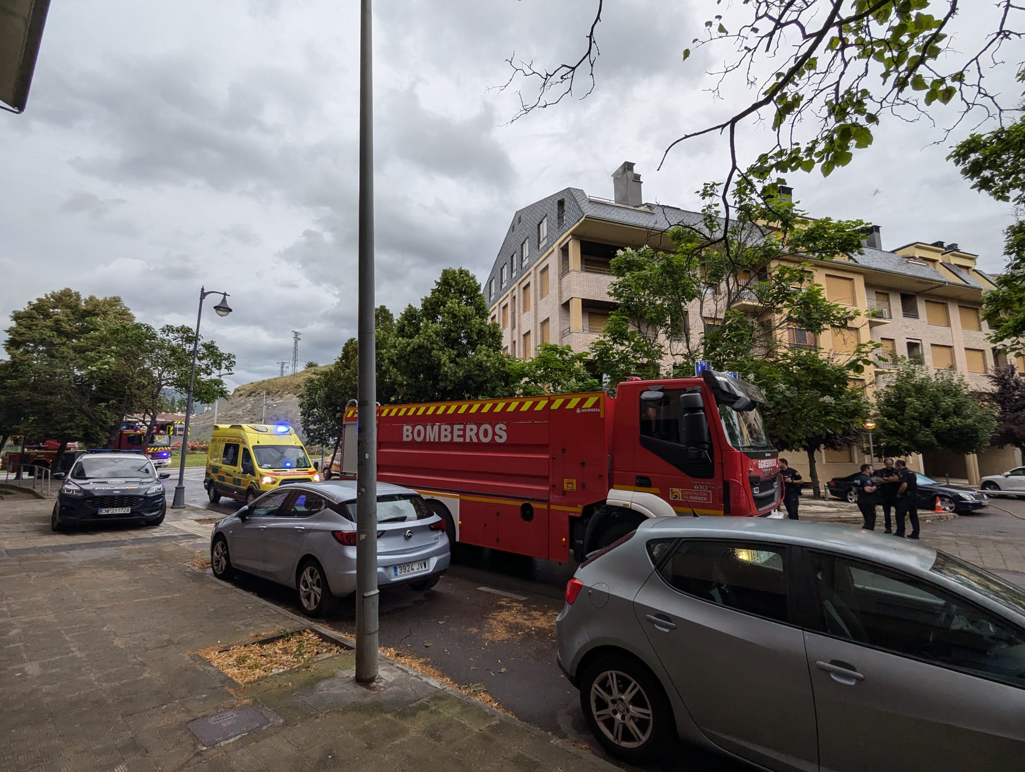 Actuación en Jaca por el incendio de un inmueble