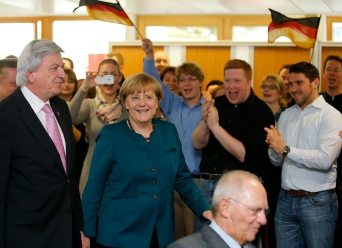 Angela Merkel a su llegada a un acto de la CDU