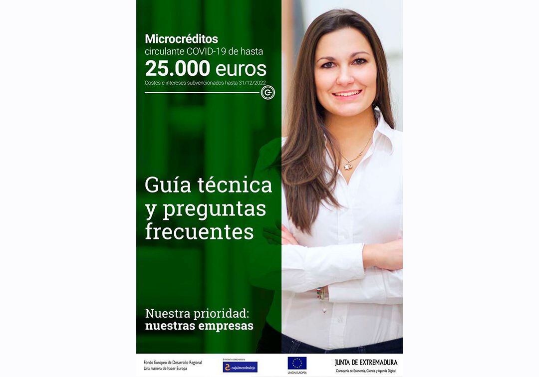 Portada de la guía de microcréditos de la Junta de Extremadura