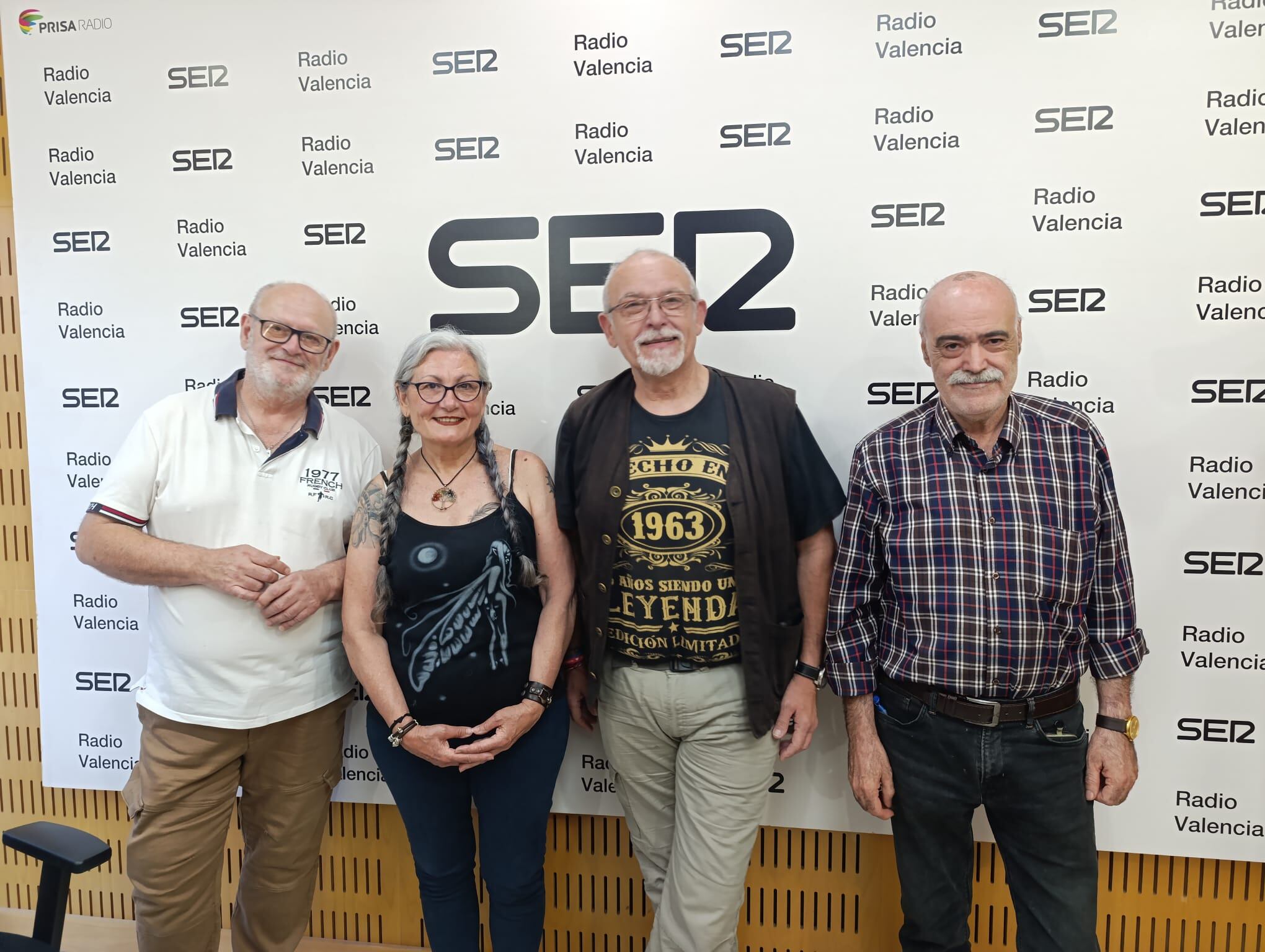 María Dolores Rosselló , José Vicente Rosselló, Robert Climent y Matías Alonso en los estudios de Radio Valencia Cadena SER.