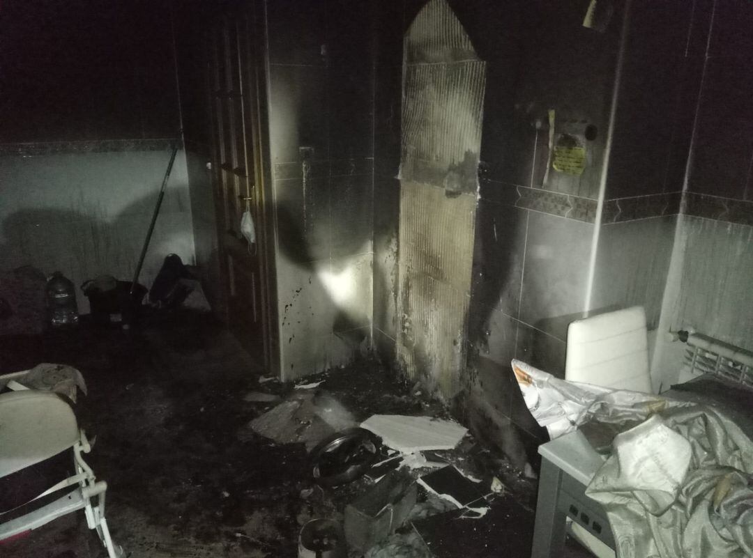 Estado de la cocina tras el incendio