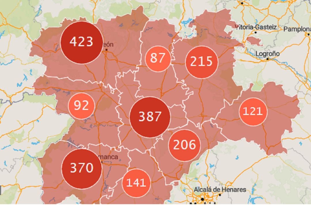 Fallecidos por coronavirus en Castilla y León
