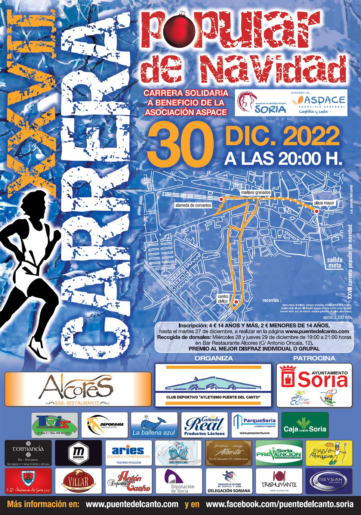 Cartel de la Carrera Popular de Navidad de Soria d 2022.