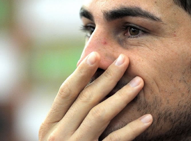 Casillas durante la rueda de prensa