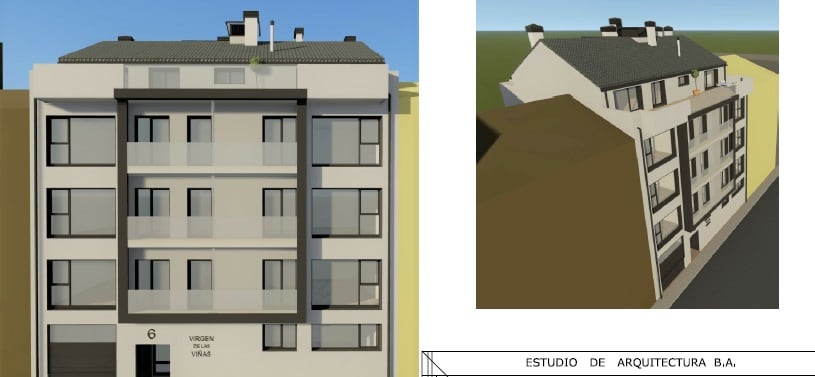 Así será la fachada del nuevo edificio que se construirá en la calle Virgen de las Vilas