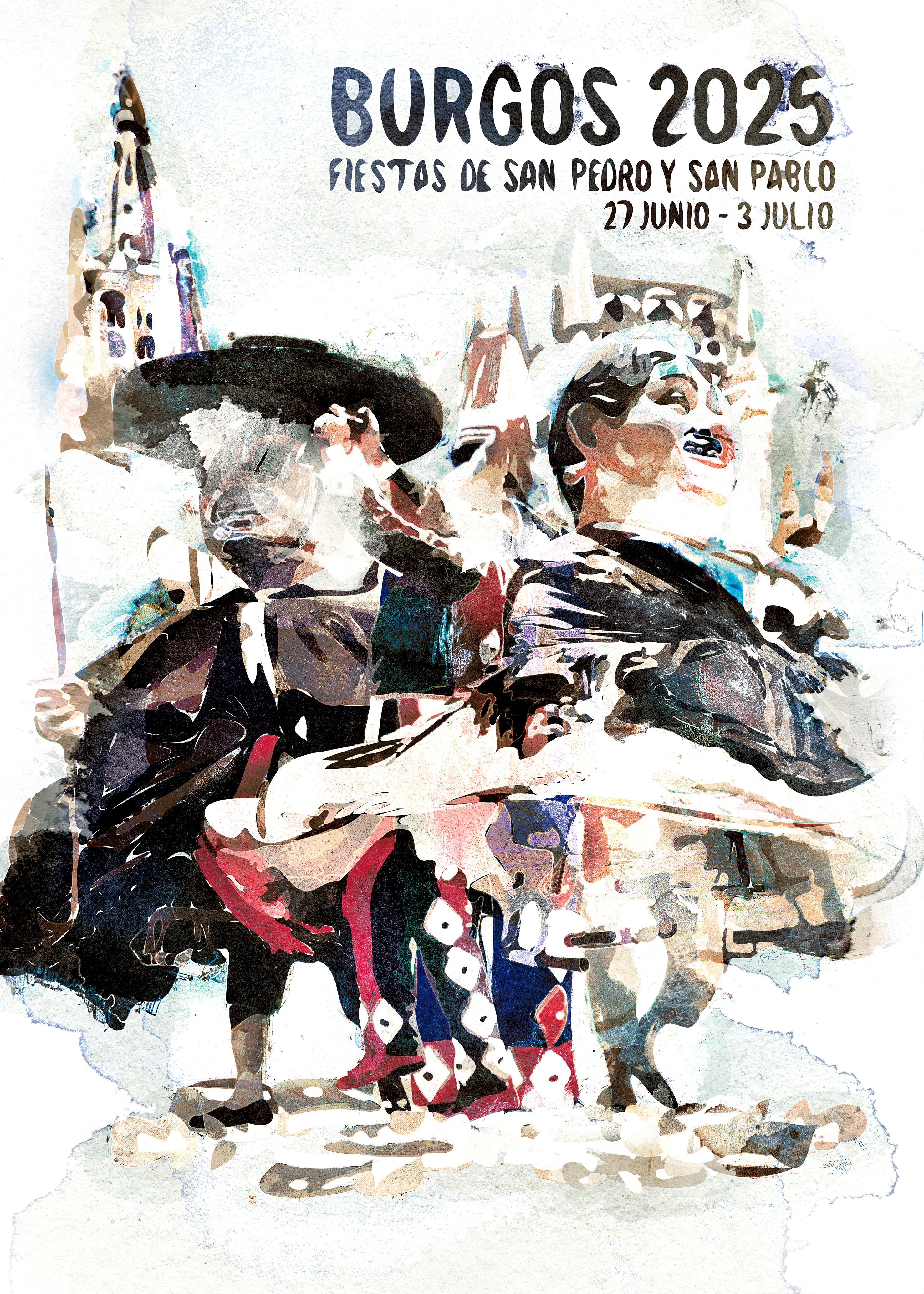 El cartel es obra de Ángel Blanco, que ha elaborado un cartel de la Aste Nagusia de Bilbao y en dos ocasiones los carteles de San Fermín
