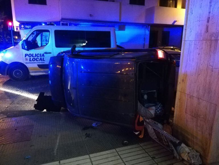 Imagen del accidente contra un edificio en Vila.