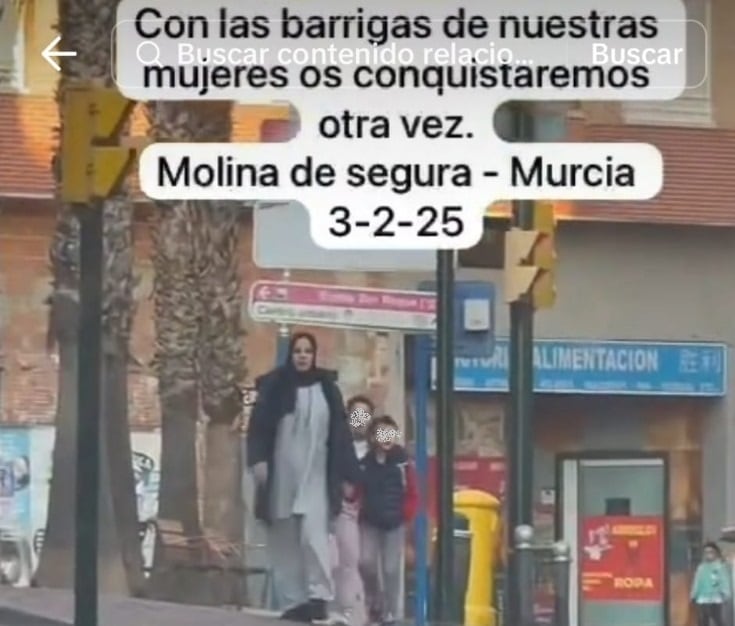 aptura de pantalla del video difundido por Vox en Molina de Segura