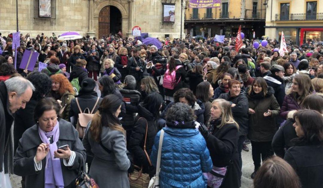 Imagen de las movilizaciones del 8M del año pasado en León