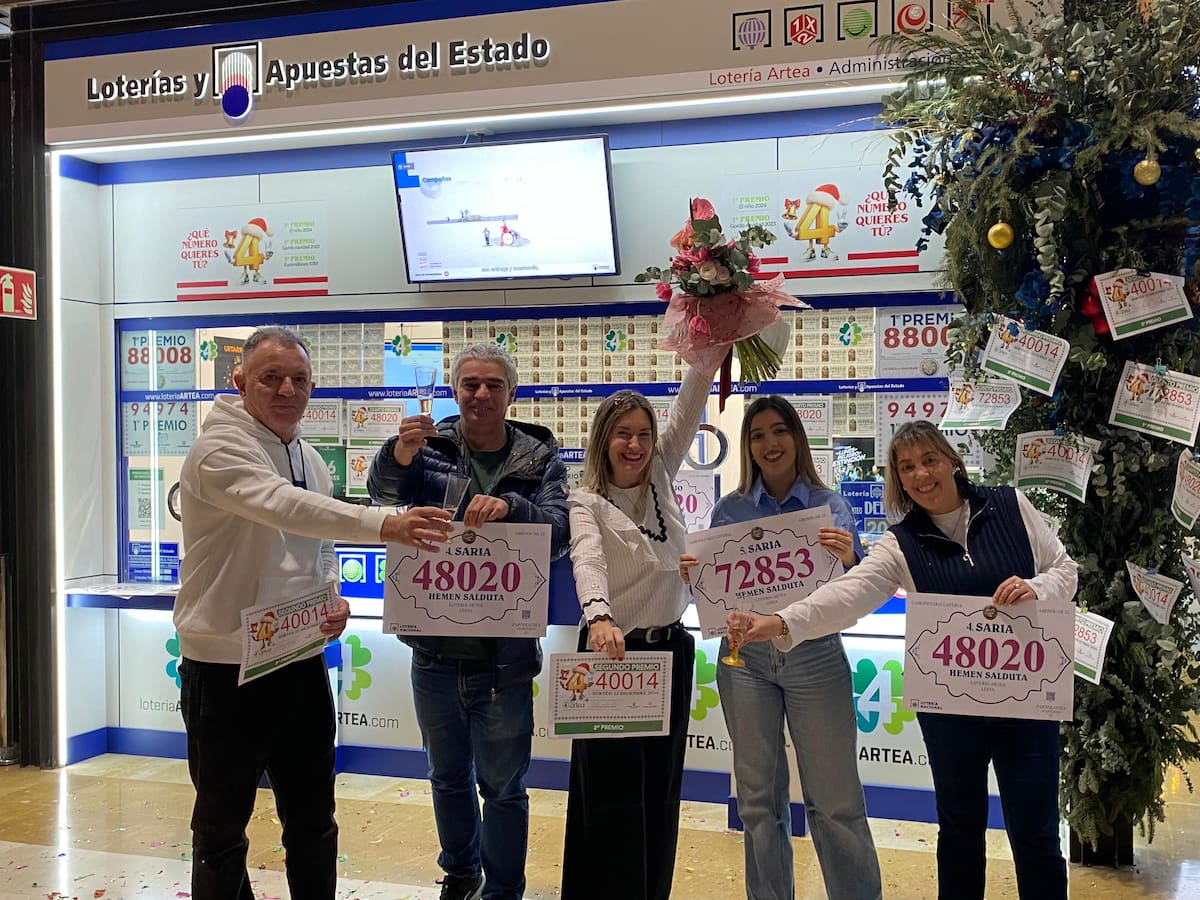 Lotería Navidad 2024. Artea con el segundo premio
