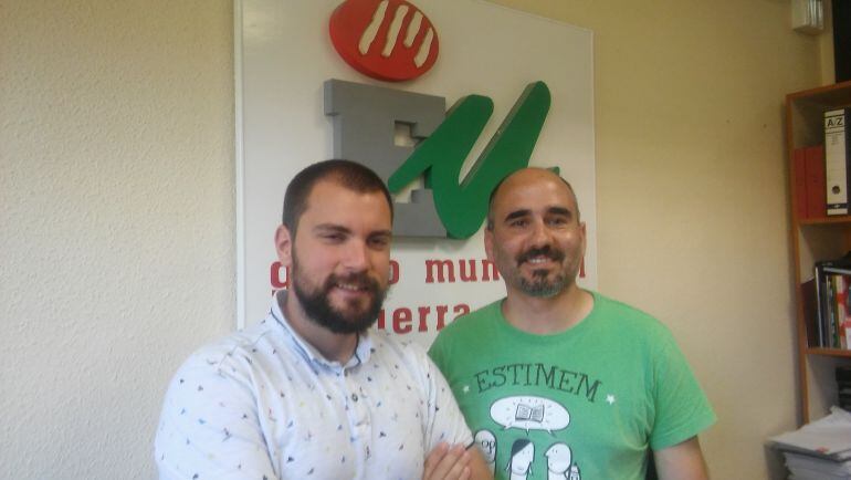 Javier Rivera de IU Elda y David Rodríguez, candidato por la provincia de Alicante al Congreso de los Diputados por la coalición A la valenciana 