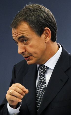 José Luis Rodríguez Zapatero, durante una rueda de prensa en Moncloa